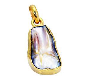 Riyogems Shell Pearl 18kt Gold Plating Donald Duck Pendants L 1.5in Gppshe-72014