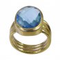 Riyo Blue  Gold Plated Blue Topaz CZ Ring  fine gemstone jewelry GPRBTCZ70-92139