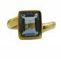 Riyo A Blue Topaz Cz 18kt Gold Plated Structural Ring Gprbtcz70-92121