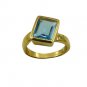 Riyo A Blue Topaz Cz 18kt Gold Plated Structural Ring Gprbtcz70-92121