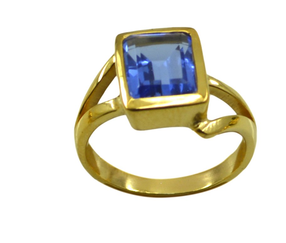 Riyo A Blue Saphire Cz  18kt Gold Plated Scratchresistant Ring Gprbscz80-90037