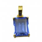Riyogems A Blue Sapphire Cz Copper 18kt Gold Plated Tribal Pendant L 1.5in Gppbs