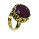 Riyo Indi Ruby 18c Ygold Plating Signet Ring Jewelry Sz 7.5 Gpriru7.5-34088