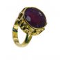 Riyo Indi Ruby 18c Ygold Plating Signet Ring Jewelry Sz 7.5 Gpriru7.5-34088
