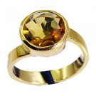 Riyo Citrine Cz Base Matel  Ring Sz 7 Gprcicz7-94002