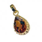 Riyogems Citrine Cz 18c Ygold Plating Stud Pendant L 1.2in Gppcicz-94024
