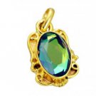 Riyogems Dichroic Glass 18 Ct Yellow Hill Tribe Pendants L 1.2in Gppdgl-22050
