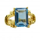 Riyo A Blue Topaz Cz  18kt Gold Plated Smooth Ring Gprbtcz70-92094