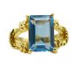 Riyo A Blue Topaz Cz 18kt Gold Plated Smooth Ring Gprbtcz70-92094