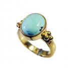 Riyo Turquoise 18 Kt Y Gold Plating Ecclesiastical Ring Sz 5.5 Gprtur5.5-82108