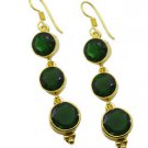 Riyogems Green Emerald Cz Copper 18kt Gold Plated Toe Earring L 2.5in Gpeemcz-96