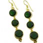 Riyogems Green Emerald Cz Copper 18kt Gold Plated Toe Earring L 2.5in Gpeemcz-96