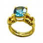 Riyo A Blue Topaz Cz  18kt Gold Plated Sparkly Ring Gprbtcz70-92107