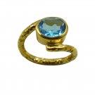 Riyo A Blue Topaz Cz  18kt Gold Plated Sparkly Ring Gprbtcz75-92134