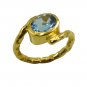 Riyo A Blue Topaz Cz 18kt Gold Plated Sparkly Ring Gprbtcz75-92134