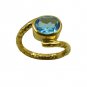 Riyo A Blue Topaz Cz 18kt Gold Plated Sparkly Ring Gprbtcz75-92134