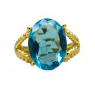 Riyo A Blue Topaz Cz  18kt Gold Plated Simple Ring Gprbtcz60-92099