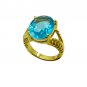 Riyo A Blue Topaz Cz  18kt Gold Plated Simple Ring Gprbtcz60-92099