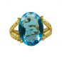 Riyo A Blue Topaz Cz  18kt Gold Plated Simple Ring Gprbtcz60-92099