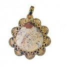 Riyogems Picture Jasper Base Matel Omega Pendants L 1.7in Gppjas-40023