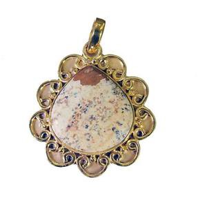 Riyogems Picture Jasper Base Matel Omega Pendants L 1.7in Gppjas-40023