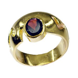 Riyo Garnet 18ct Ygold Plate Class Ring Sz 7.5 Gprgar7.5-26018