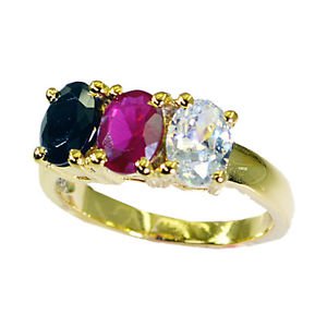 Riyo  Cz 18 Ct Ygold Plated Cocktail Ring Sz 7 Gprmucz7-116006