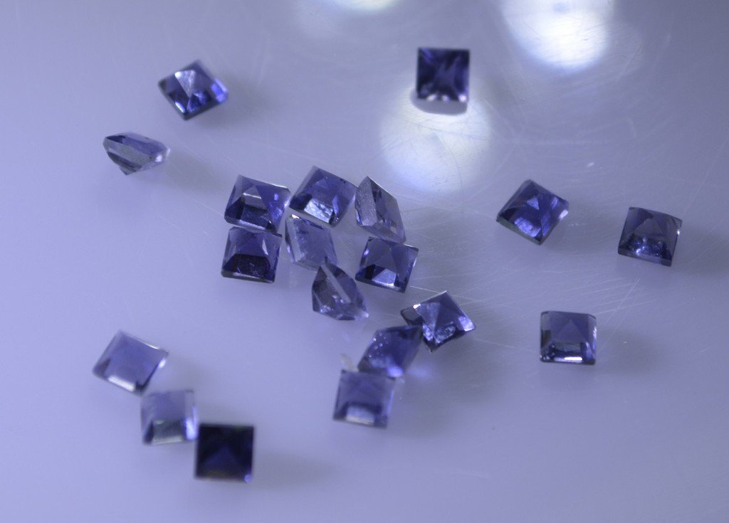 iolite loose Stone 1 Pieces 4 x 4 mm Princess Blue faceted Gemstone