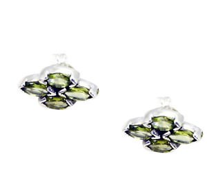 Riyo Peridot Black Silver Jewellery Earrings L 0.5in Seper-58003