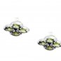 Riyo Peridot Black Silver Jewellery Earrings L 0.5in Seper-58003
