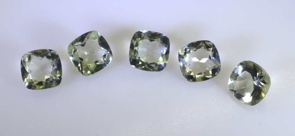 Green amethyst loose Stone 1 Pieces 9 x 9 mm Princess Green faceted Gemstone