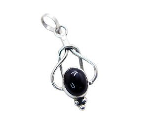 Riyo Black Onyx Silver Lady Jewelry Stretch Pendants L 1.5in Spbon-6005