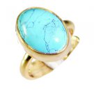 Riyo Turquoise  Gold Plated  Ring Sz 5 Gprtur5-82003