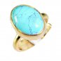 Riyo Turquoise  Gold Plated  Ring Sz 5 Gprtur5-82003