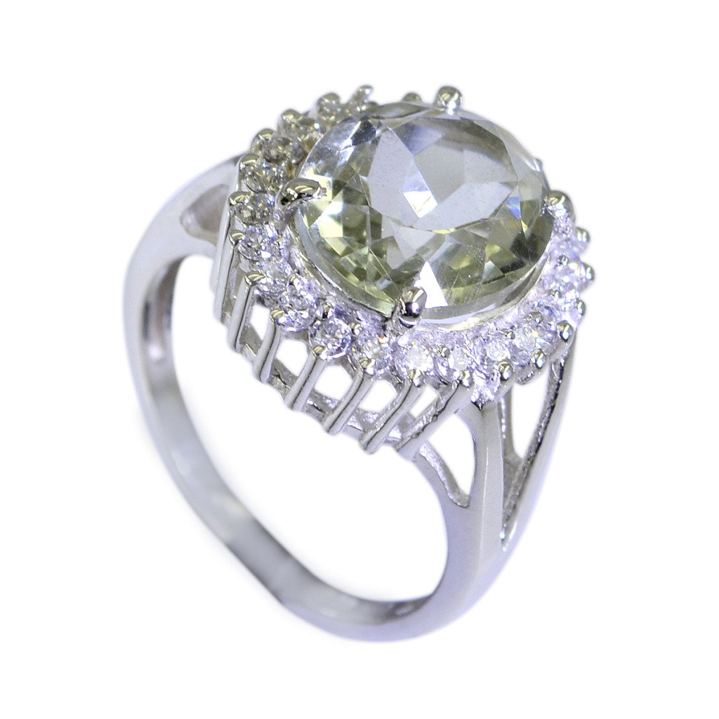Riyo Green Amethyst Silver Jewelry Business Mothers Ring Sz 6 Srgam6-28014