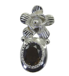Riyo Brown Smoky Quartz 925 Solid Sterling Silver Comfortable Pendant L 1in Spsq