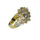 White Cz 18.Kt Gold Plated Cocktail Ring