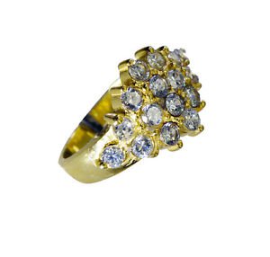 White Cz 18.Kt Gold Plated Cocktail Ring