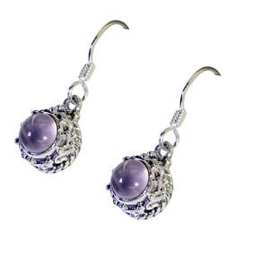 Riyo Rose Quartz New Silver Jewellery Silver Drop Earring L 2in Seroq-68021