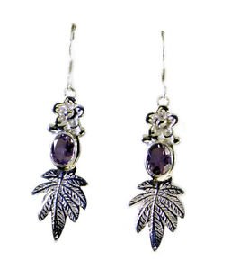 Riyo Amethyst Indian Jewelry Silver Gems L 2in Seame-2064