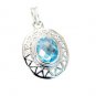 Riyo Blue Topaz Silver Wholesale Jewellery Intricate Pendant L 1in Spbto-10016