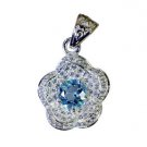 Riyo Blue Topaz Stamped Silver Jewelry Pendant Stud L 1in Spbto-10028