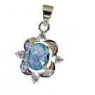 Riyo Blue Topaz Stirling Silver Jewellery Pendant Earring L 1in Spbto-10030