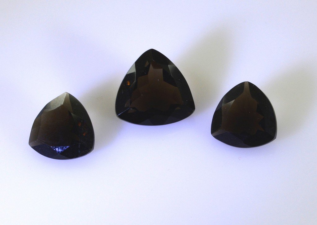 Smoky Quartz loose Stone 1 Pieces 12x14,12x14 mm Trillion Brown faceted Gemston