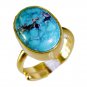 Riyo Turquoise Cheap Gold Plated Ecclesiastical Ring Sz 5 Gprtur5-82009
