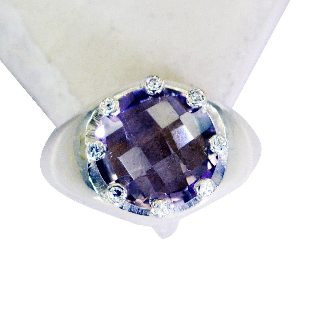 Riyo Amethyst Wholesale Silver 925 Wide Silver Band Ring Sz 6 Srame6-2083