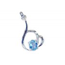 Riyo Blue Topaz Unique Silver Jewellery Large Silver Heart Pendant L 1in Spbto-1