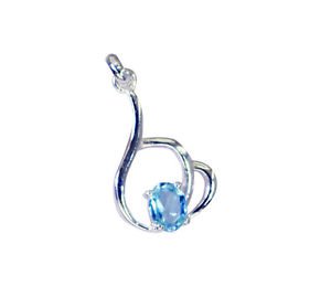 Riyo Blue Topaz Unique Silver Jewellery Large Silver Heart Pendant L 1in Spbto-1