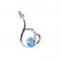 Riyo Blue Topaz Unique Silver Jewellery Large Silver Heart Pendant L 1in Spbto-1