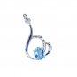 Riyo Blue Topaz Unique Silver Jewellery Large Silver Heart Pendant L 1in Spbto-1